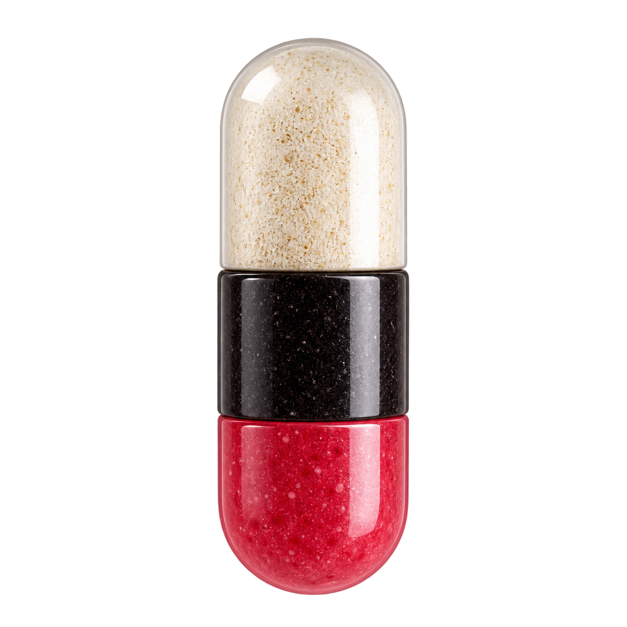 Dreiteilige Kapsel mit Mönchspfeffer-Pulver, Shilajit und Magnesium