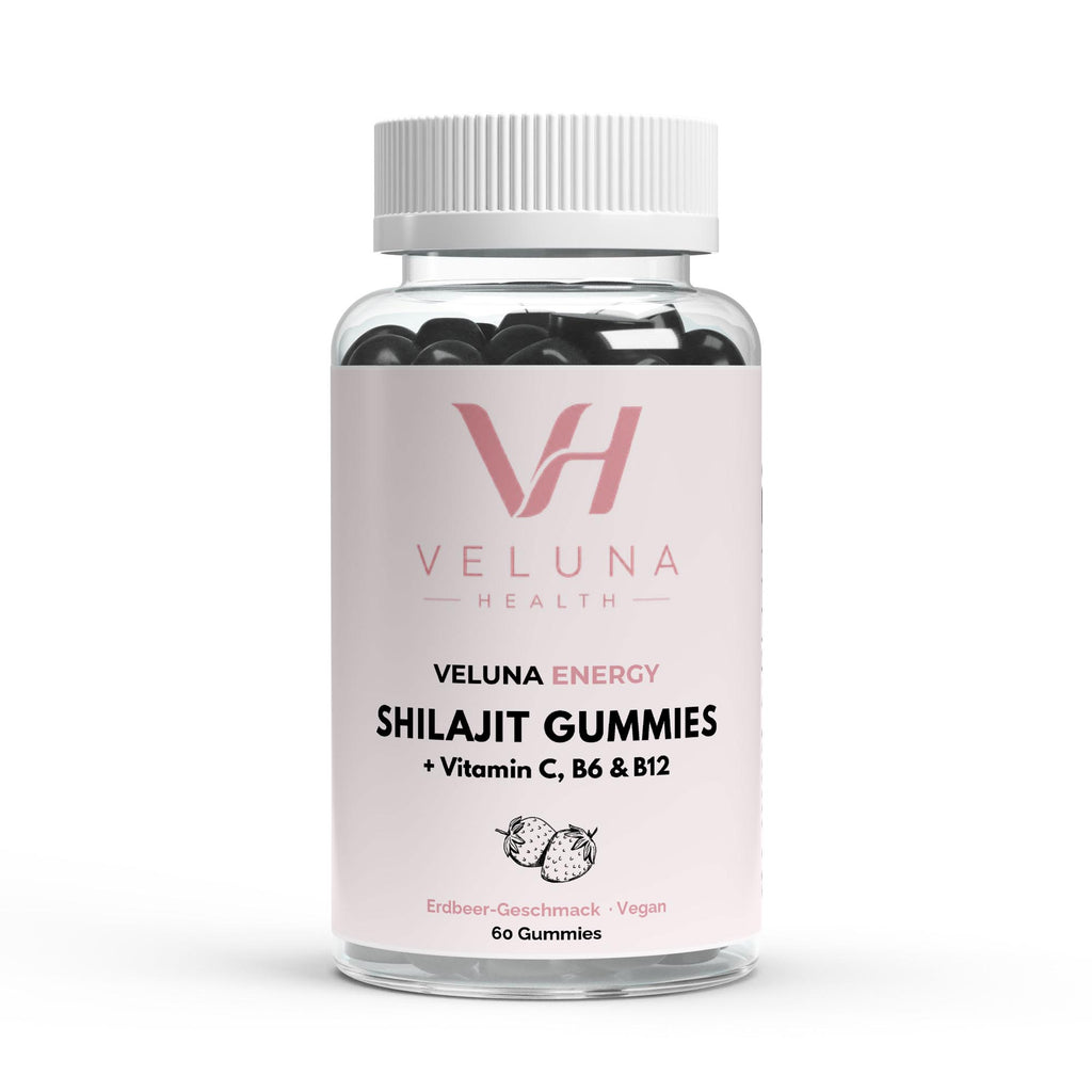 VELUNA ENERGY Shilajit Gummies mit Vitamin C, B6 und B12, Dose mit 60 Stück
