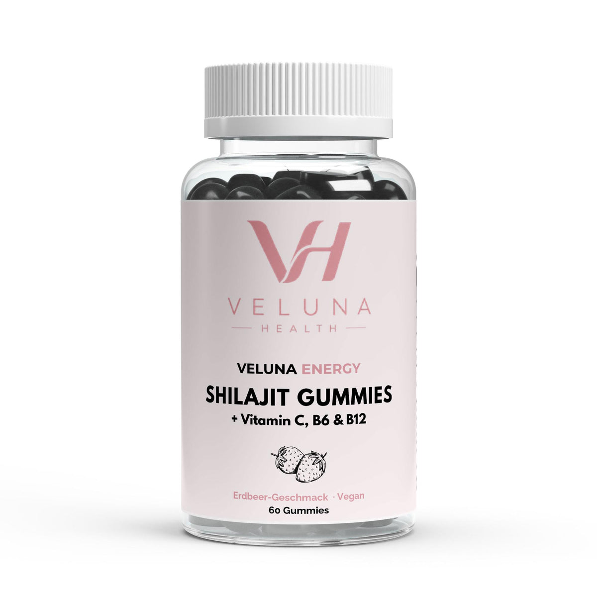 VELUNA ENERGY Shilajit Gummies mit Vitamin C, B6 und B12, Dose mit 60 Stück