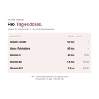 VELUNA ENERGY Nährwerte pro Tagesdosis: 700 mg Shilajit-Extrakt, Vitamin C, B6 und B12