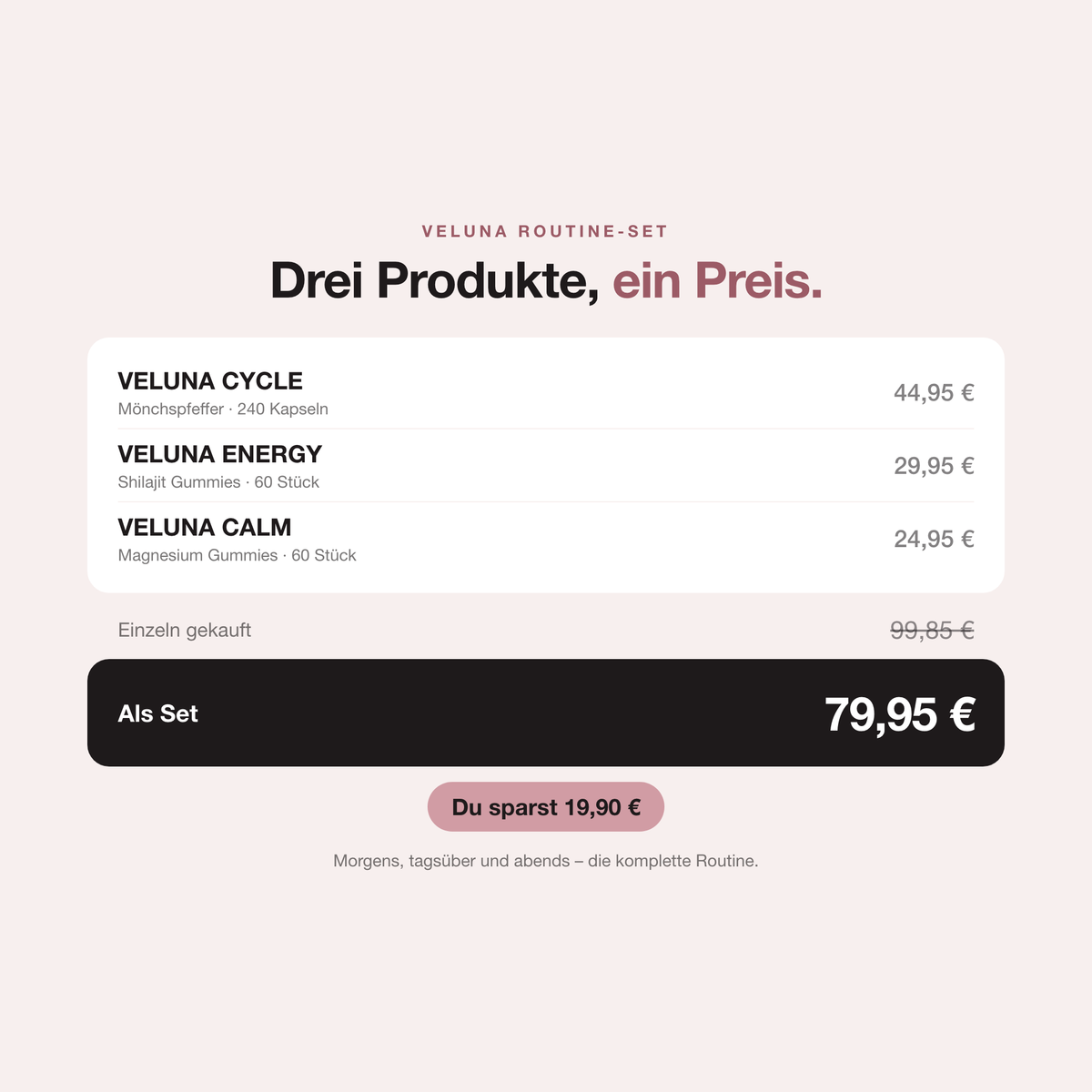 VELUNA Cycle Energy Calm Routine