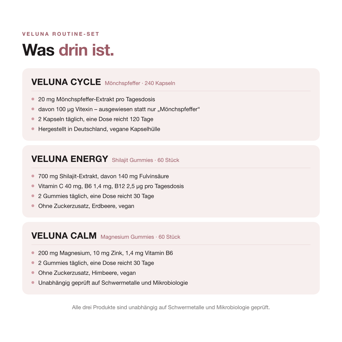 VELUNA Cycle Energy Calm Routine