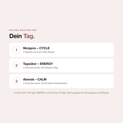 VELUNA Cycle Energy Calm Routine